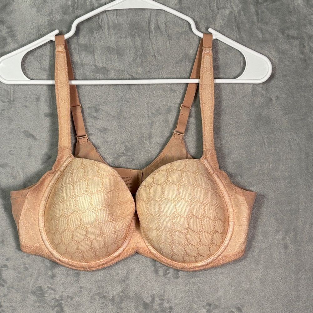 Soma Taupe Pink Stunning Support Geo Lace Full Coverage Underwire Bra Size 38C